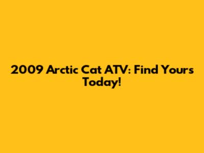 2009 Arctic Cat ATV: Find Yours Today!