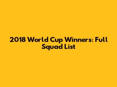 2018 World Cup Winners: Full Squad List