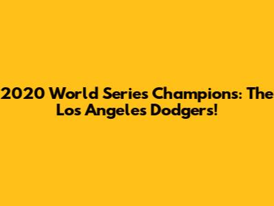 2020 World Series Champions: The Los Angeles Dodgers!