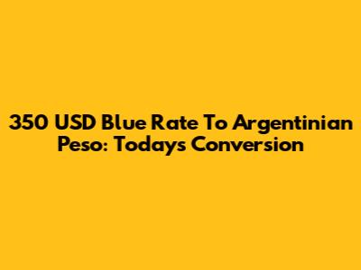 350 USD Blue Rate To Argentinian Peso: Today's Conversion