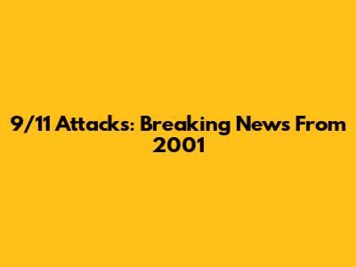9/11 Attacks: Breaking News From 2001