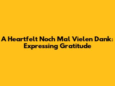 A Heartfelt 'Noch Mal Vielen Dank': Expressing Gratitude