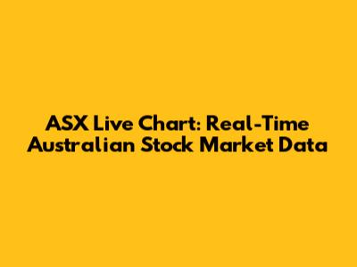 ASX Live Chart: Real-Time Australian Stock Market Data
