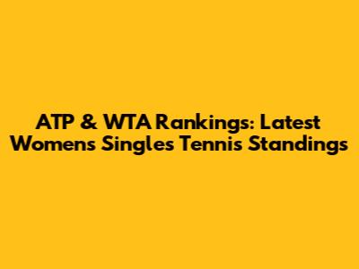 ATP & WTA Rankings: Latest Women's Singles Tennis Standings