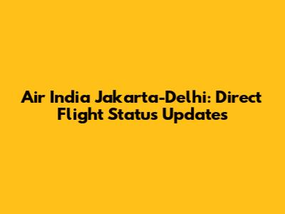 Air India Jakarta-Delhi: Direct Flight Status Updates