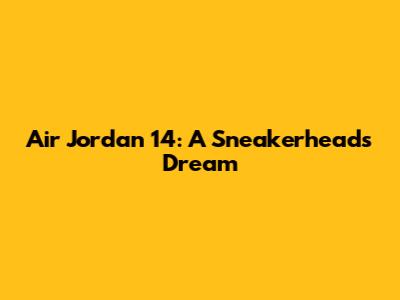 Air Jordan 14: A Sneakerhead's Dream