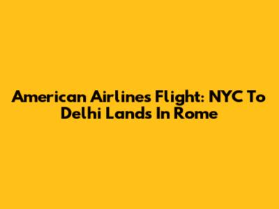 American Airlines Flight: NYC To Delhi Lands In Rome