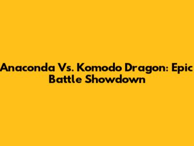 Anaconda Vs. Komodo Dragon: Epic Battle Showdown