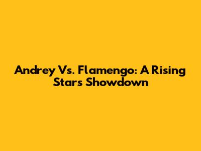 Andrey Vs. Flamengo: A Rising Star's Showdown