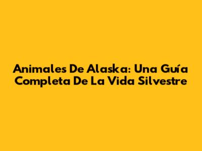 Animales De Alaska: Una Guía Completa De La Vida Silvestre