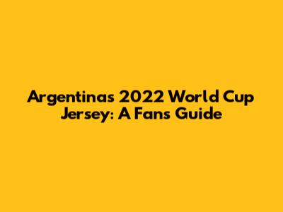 Argentina's 2022 World Cup Jersey: A Fan's Guide