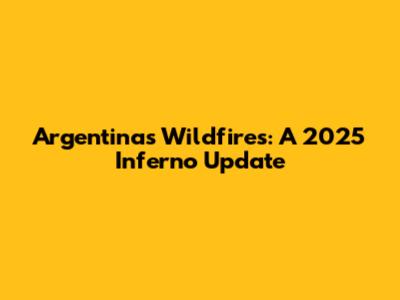 Argentina's Wildfires: A 2025 Inferno Update