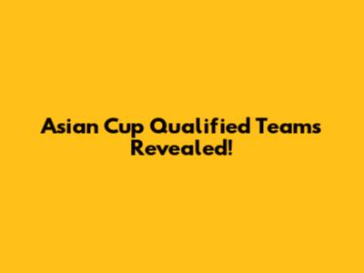 Asian Cup Qualified Teams Revealed!