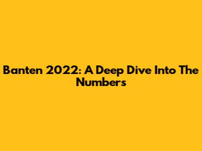 Banten 2022: A Deep Dive Into The Numbers