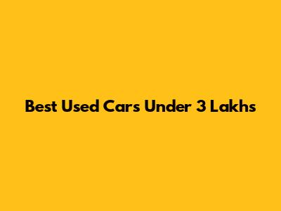 Best Used Cars Under 3 Lakhs