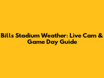 Bills Stadium Weather: Live Cam & Game Day Guide