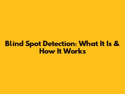 Blind Spot Detection: What It Is & How It Works