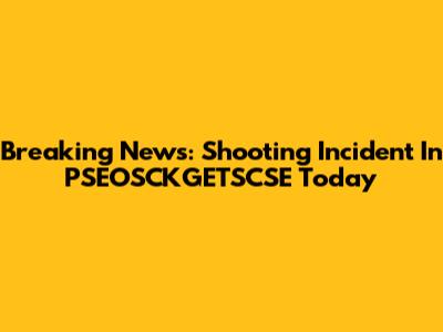 Breaking News: Shooting Incident In PSEOSCKGETSCSE Today