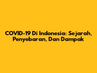 COVID-19 Di Indonesia: Sejarah, Penyebaran, Dan Dampak