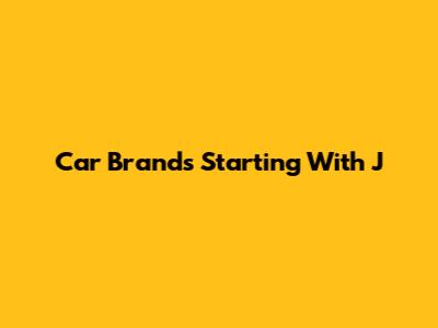 Car Brands Starting With J