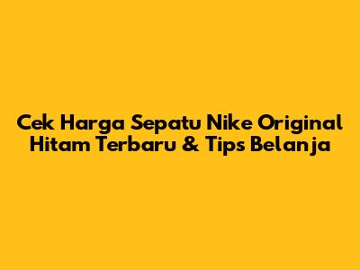 Cek Harga Sepatu Nike Original Hitam Terbaru & Tips Belanja