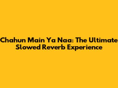 Chahun Main Ya Naa: The Ultimate Slowed Reverb Experience
