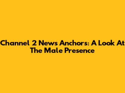 Channel 2 News Anchors: A Look At The Male Presence