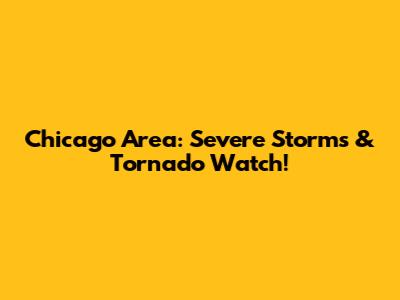 Chicago Area: Severe Storms & Tornado Watch!
