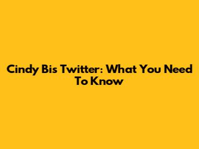 Cindy Bi's Twitter: What You Need To Know