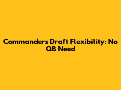 Commanders' Draft Flexibility: No QB Need
