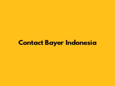 Contact Bayer Indonesia