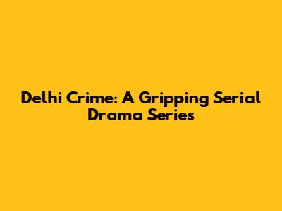 Delhi Crime: A Gripping Serial Drama Series