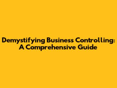 Demystifying Business Controlling: A Comprehensive Guide