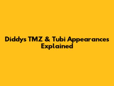 Diddy's TMZ & Tubi Appearances Explained