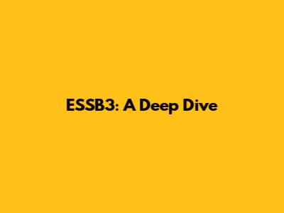 ESSB3: A Deep Dive