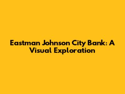 Eastman Johnson City Bank: A Visual Exploration