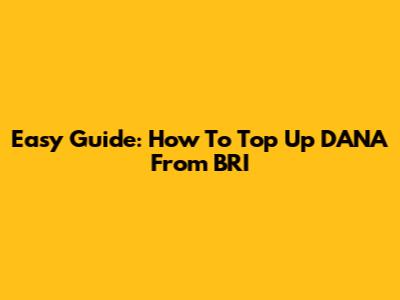 Easy Guide: How To Top Up DANA From BRI