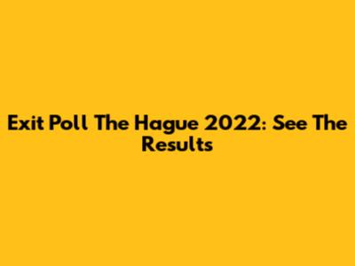 Exit Poll The Hague 2022: See The Results