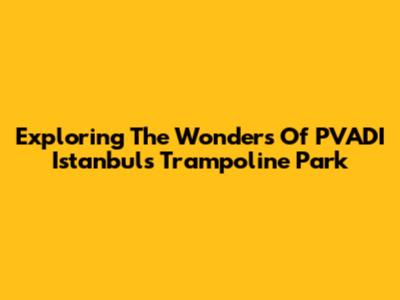 Exploring The Wonders Of PVADI Istanbul's Trampoline Park
