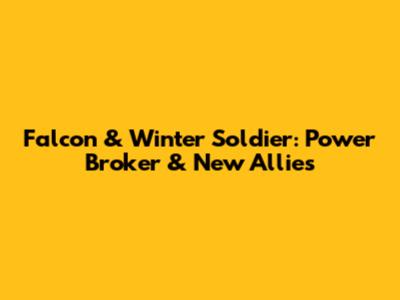 Falcon & Winter Soldier: Power Broker & New Allies