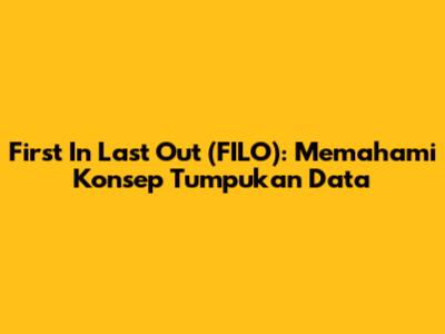 First In Last Out (FILO): Memahami Konsep Tumpukan Data