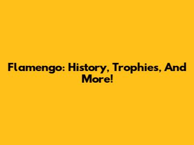 Flamengo: History, Trophies, And More!