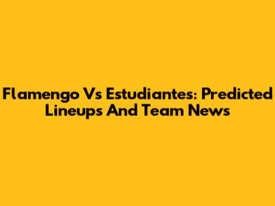 Flamengo Vs Estudiantes: Predicted Lineups And Team News