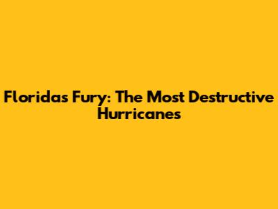 Florida's Fury: The Most Destructive Hurricanes