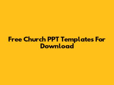 Free Church PPT Templates For Download