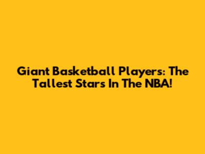 Giant Basketball Players: The Tallest Stars In The NBA!