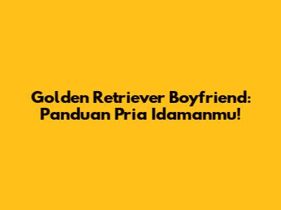 Golden Retriever Boyfriend: Panduan Pria Idamanmu!