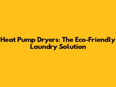 Heat Pump Dryers: The Eco-Friendly Laundry Solution