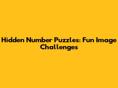 Hidden Number Puzzles: Fun Image Challenges