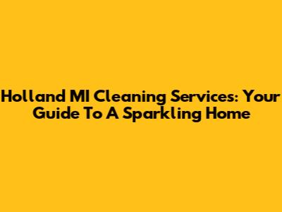 Holland MI Cleaning Services: Your Guide To A Sparkling Home